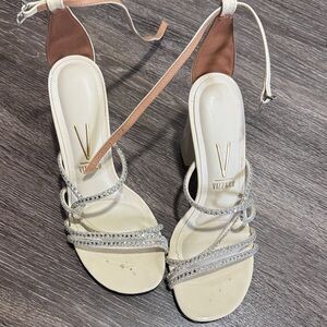 Vizzano Elegant Cream and Tan Heels